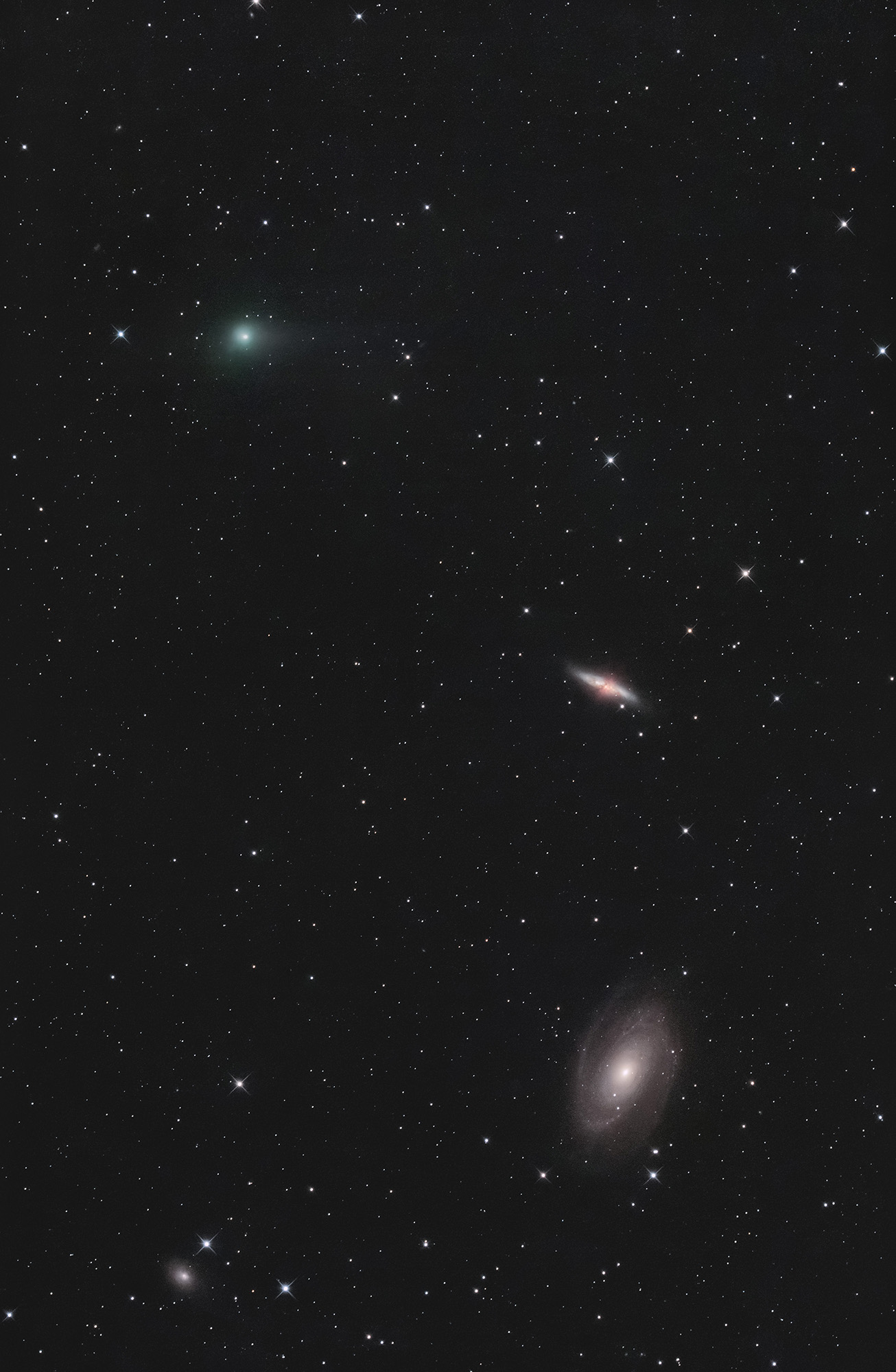 M81M82に接近中のパンスターズ彗星C/2017T2